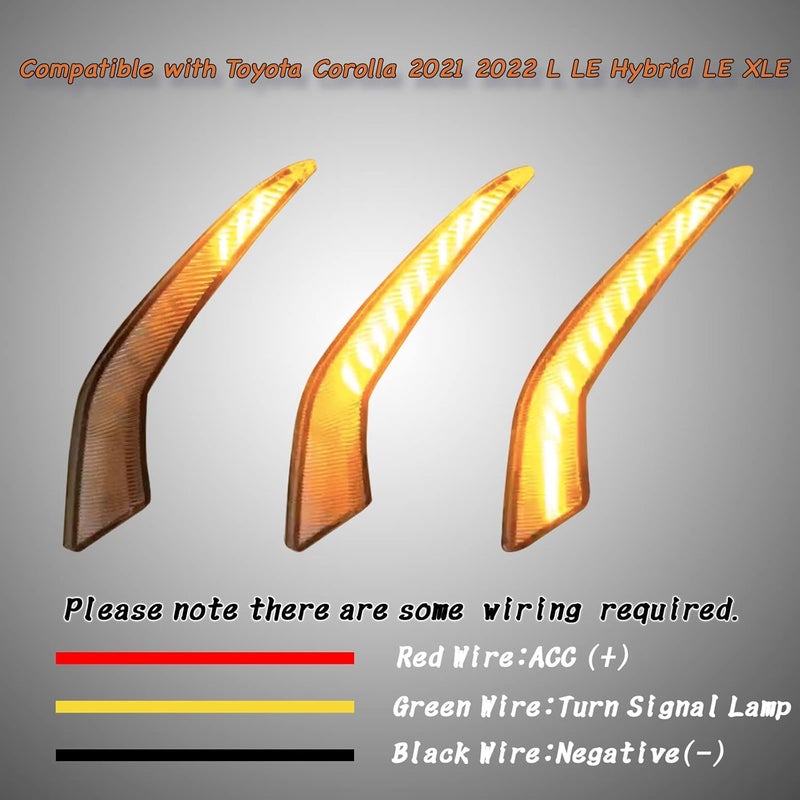 PGTOPONE Switchback White/Amber LED Front Fog Daytime Running Lamp w/Dynamic Flash LED Turn Signal light Feature Compatible with Toyota Corolla 2021-2022 L LE XLE Hybrid Accessories (Front Fog Light) - Image 4